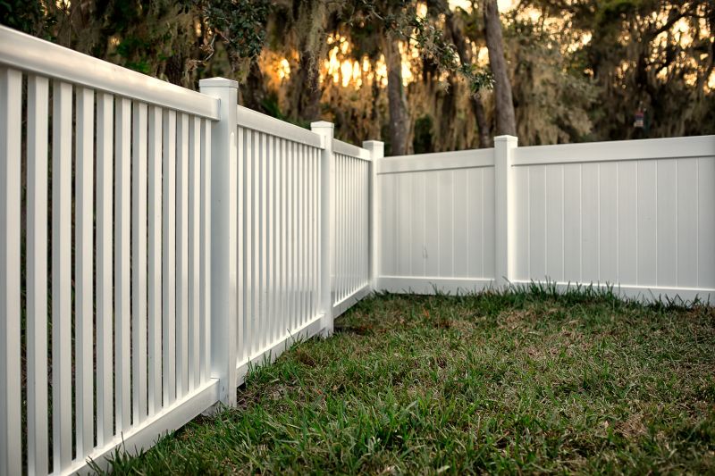 Tan Pvc Fence Installation